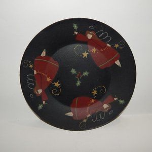 Michelle Kildow 11.5" Black Tri Angel Primitive Hearthside Collection Plate